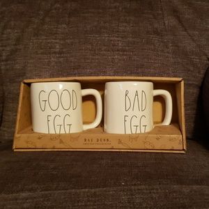 Rae Dunn Good Egg  Bad Egg Mug Set